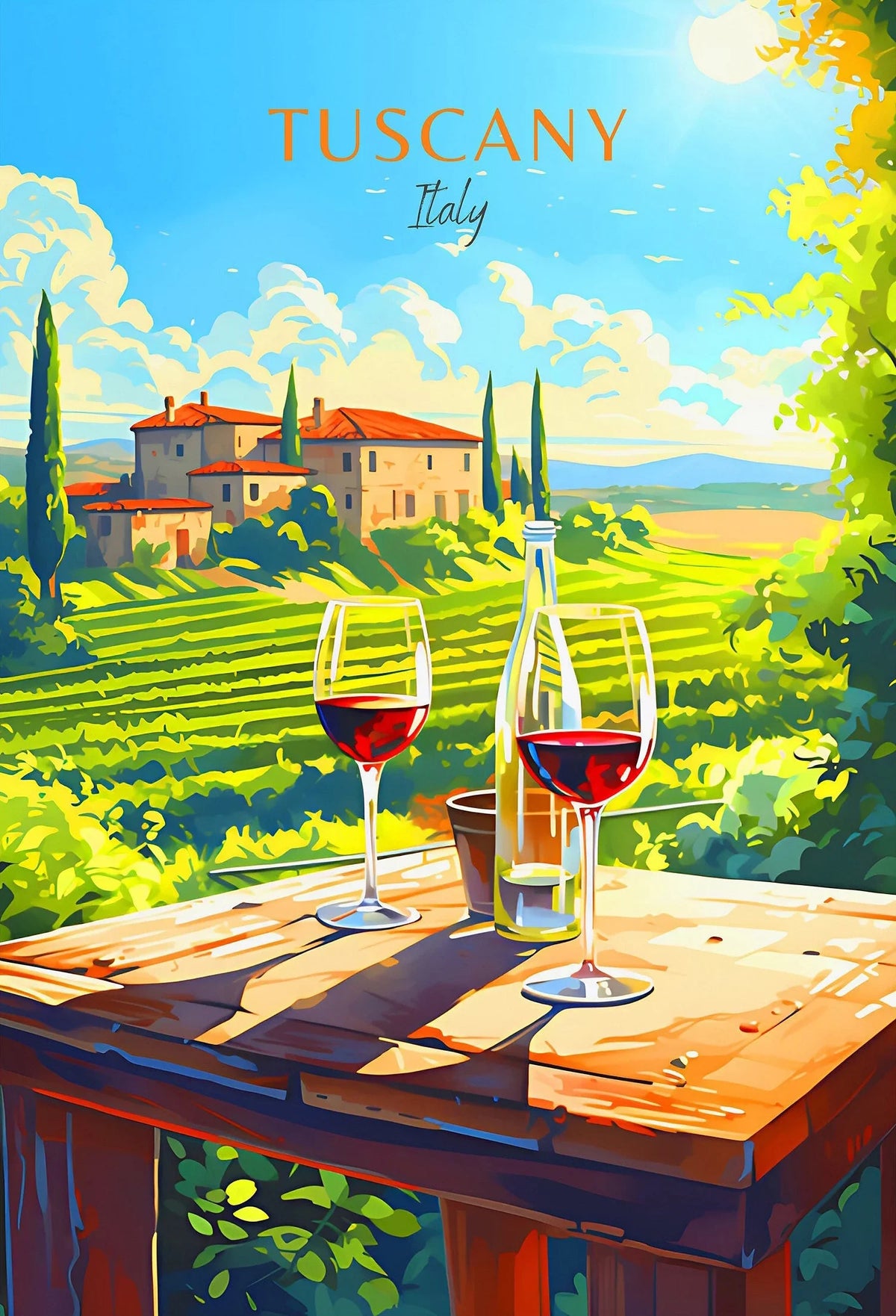 Italy City Canvas Wall Art – Colorful Fantasy Travel Poster Canvas Wall Art Qst 13 50x70cm Unframed