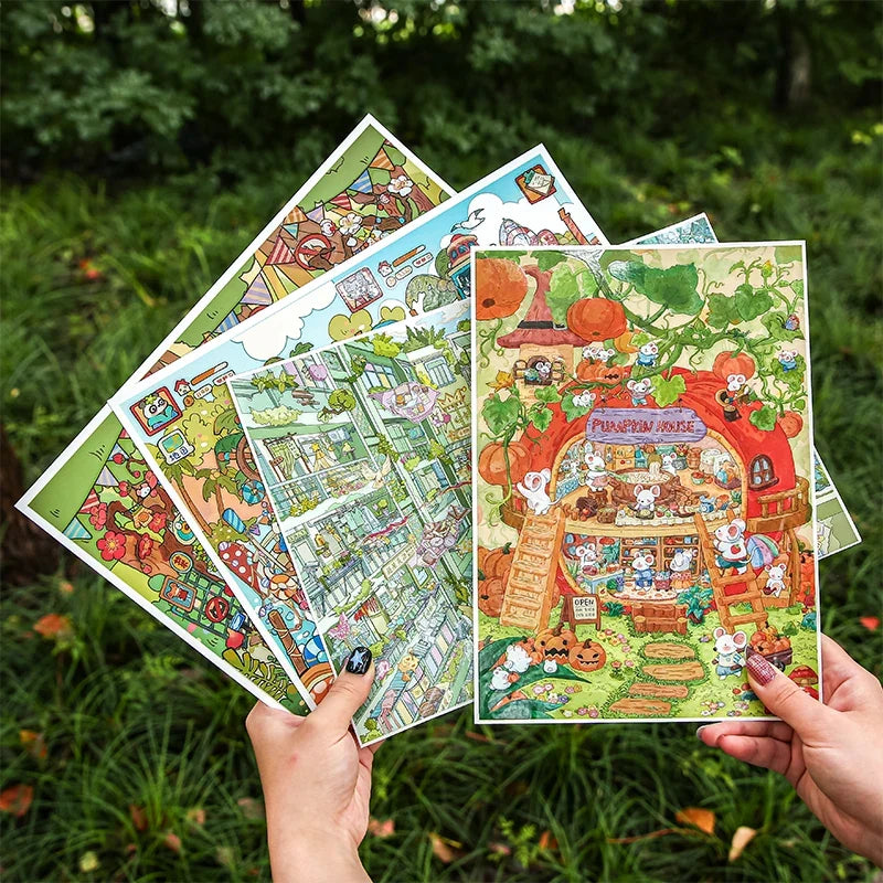 TIANZI 3D Miniature Layered Diorama Stickers for Journaling Diorama Craft Stickers Qme