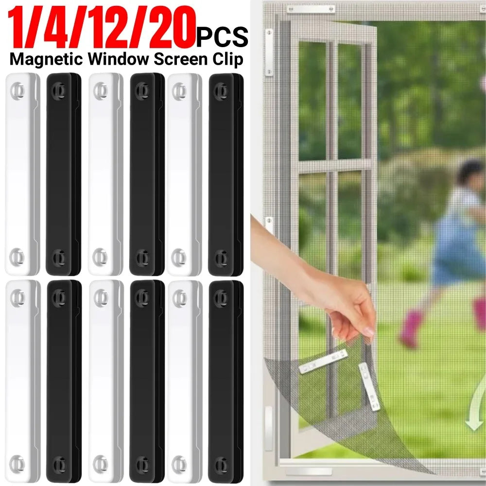 Magnetic Window Screen Clips – Drill-Free Insect Netting Fix Screen Netting Clip Qme