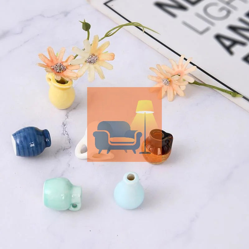 DIY Magnetic Ceramic Mini Flower Vase Fridge Magnet Decor Decorative Fridge Magnet Qme
