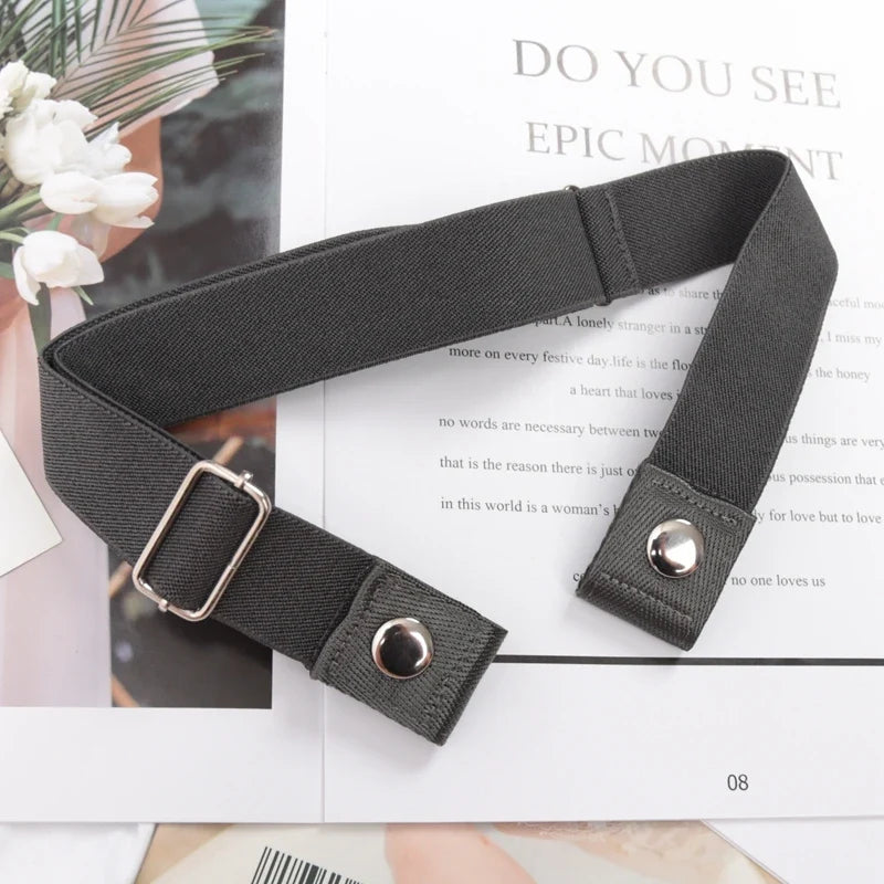 Women's Elastic Buckle-Free Canvas Waist Belt | 29 Colors