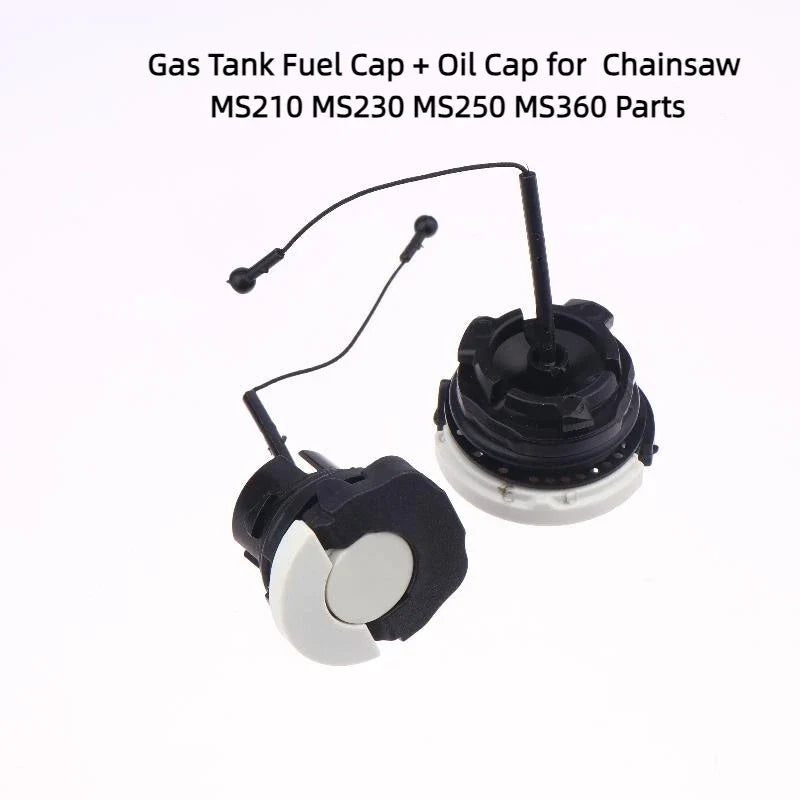 Chainsaw Fuel & Oil Cap Set – MS210 MS230 MS250 MS360 2-Pack Chainsaw Replacement Cap Qme