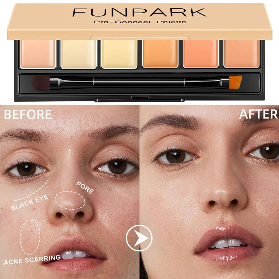 6-Color Concealer Blush Highlight Contour Cream Palette Cream Makeup Palette Qme