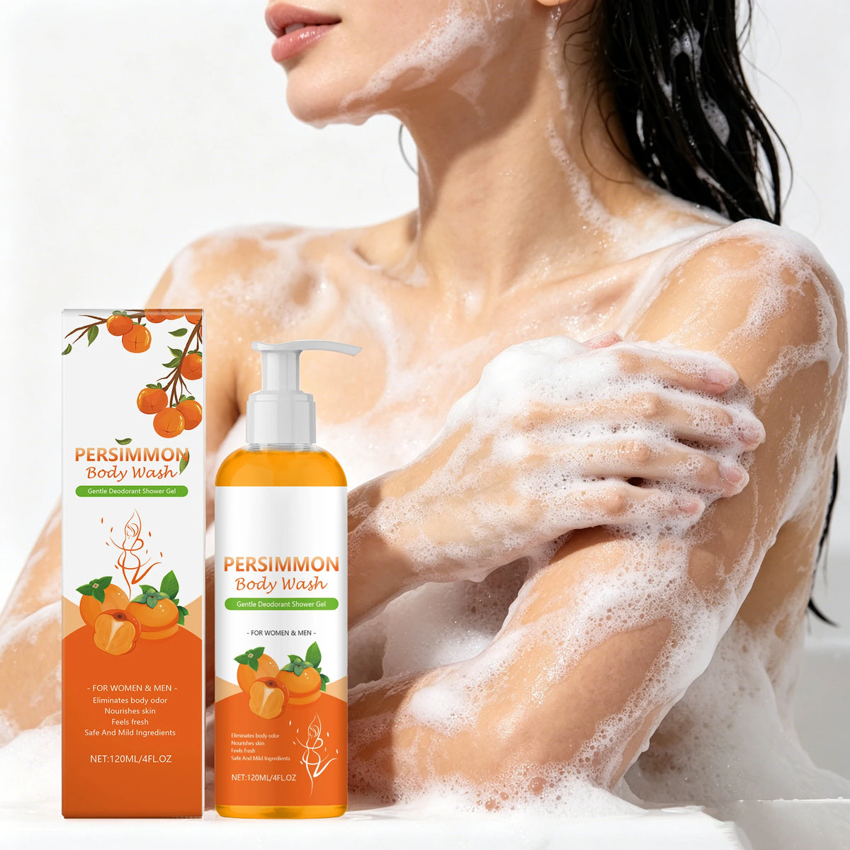 Persimmon Body Shower Gel – Gentle Cleanse & Moisturize Body Shower Gel Qst