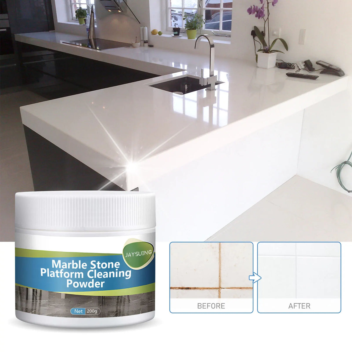 Stone & Tile Stain Remover – Mold, Oil & Grout Cleaner Tile & Stone Cleaner Qme