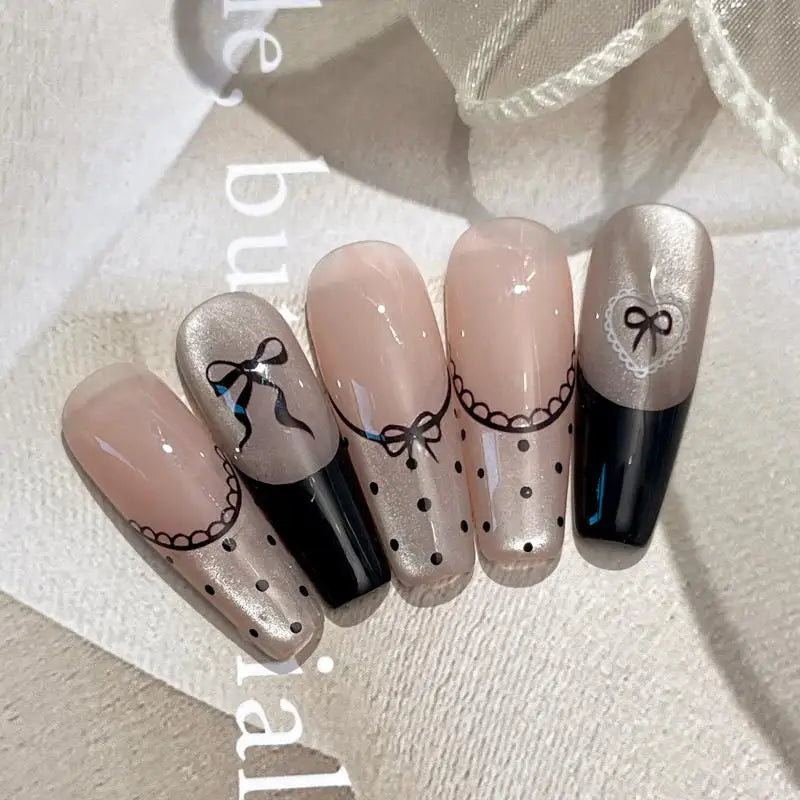 3D Nail Art Stickers – Love Heart, Bowknot & French Decals Nail Art Stickers Qst