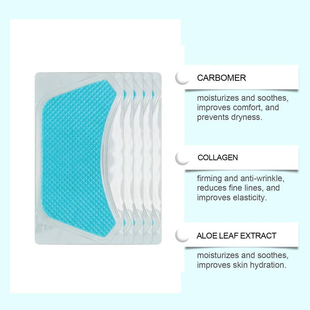 Collagen Neck Patches – Lifting, Firming & Moisturizing 5 Pack Neck Firming Patch Qme