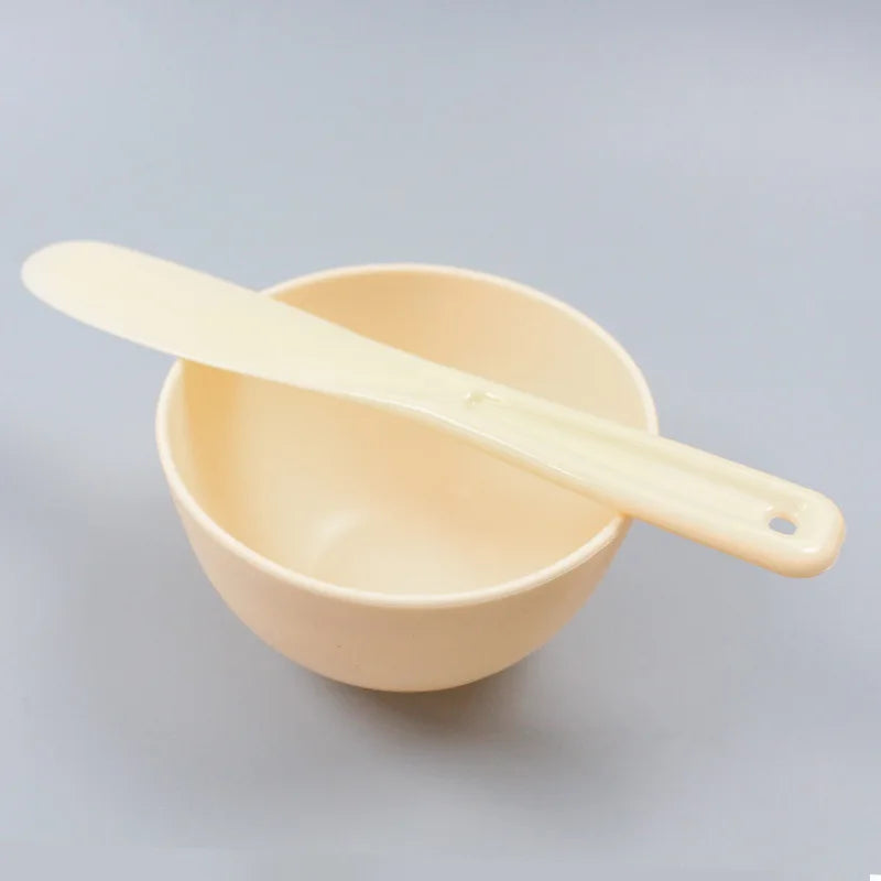 Silicone Face Mask Mixing Bowl & Brush Applicator Set Skincare Applicator Set Qme Yellow Set
