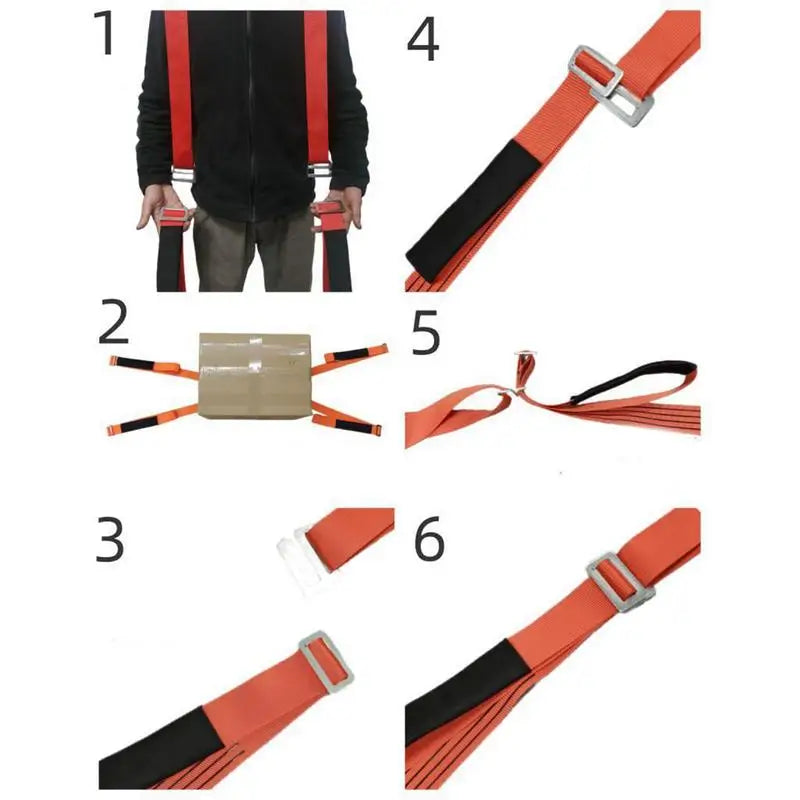 2-Person Furniture Lifting Straps – Adjustable Moving Harness Furniture Moving Straps Qme