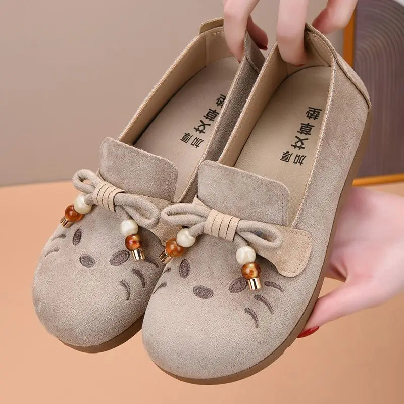 Women's Retro Bow-Knot Flat Loafers – Lightweight Anti-Slip Flat Loafers Qst Beige 41 CN