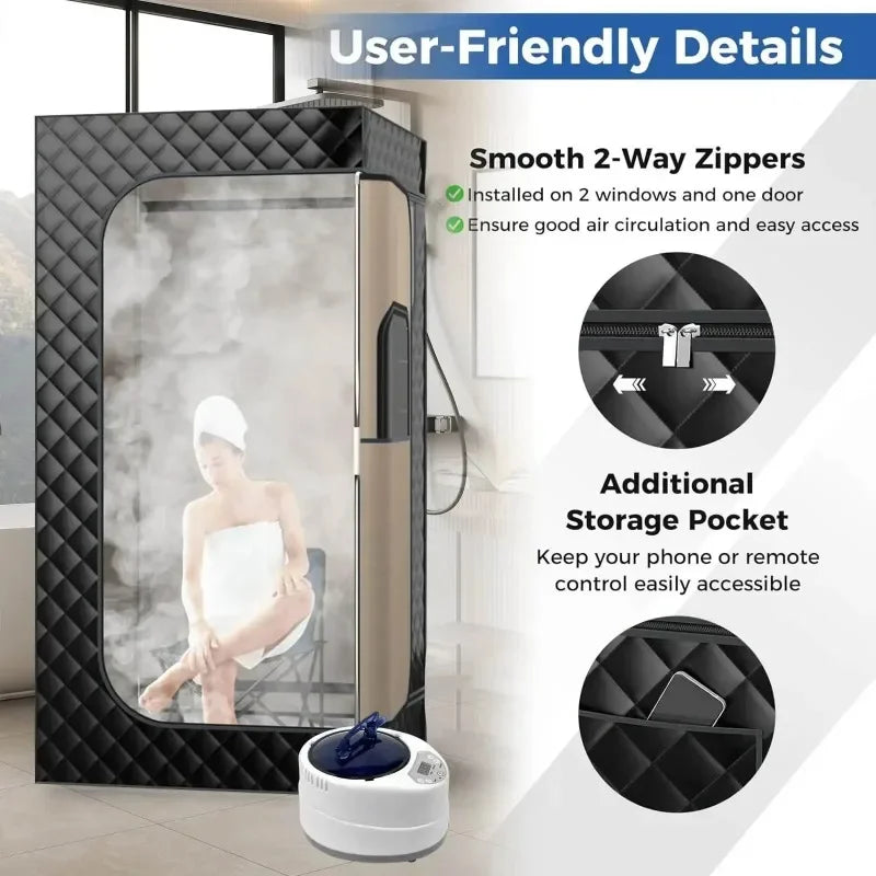 Portable Full Body Steam Sauna Tent 2L Generator Remote Control Portable Steam Sauna Qst
