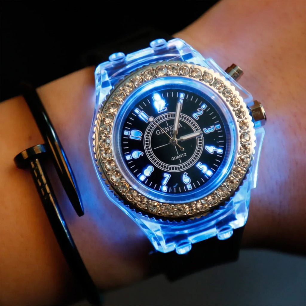 Luminous Colorful LED Watch for Men Women & Students LED Wristwatch Qme