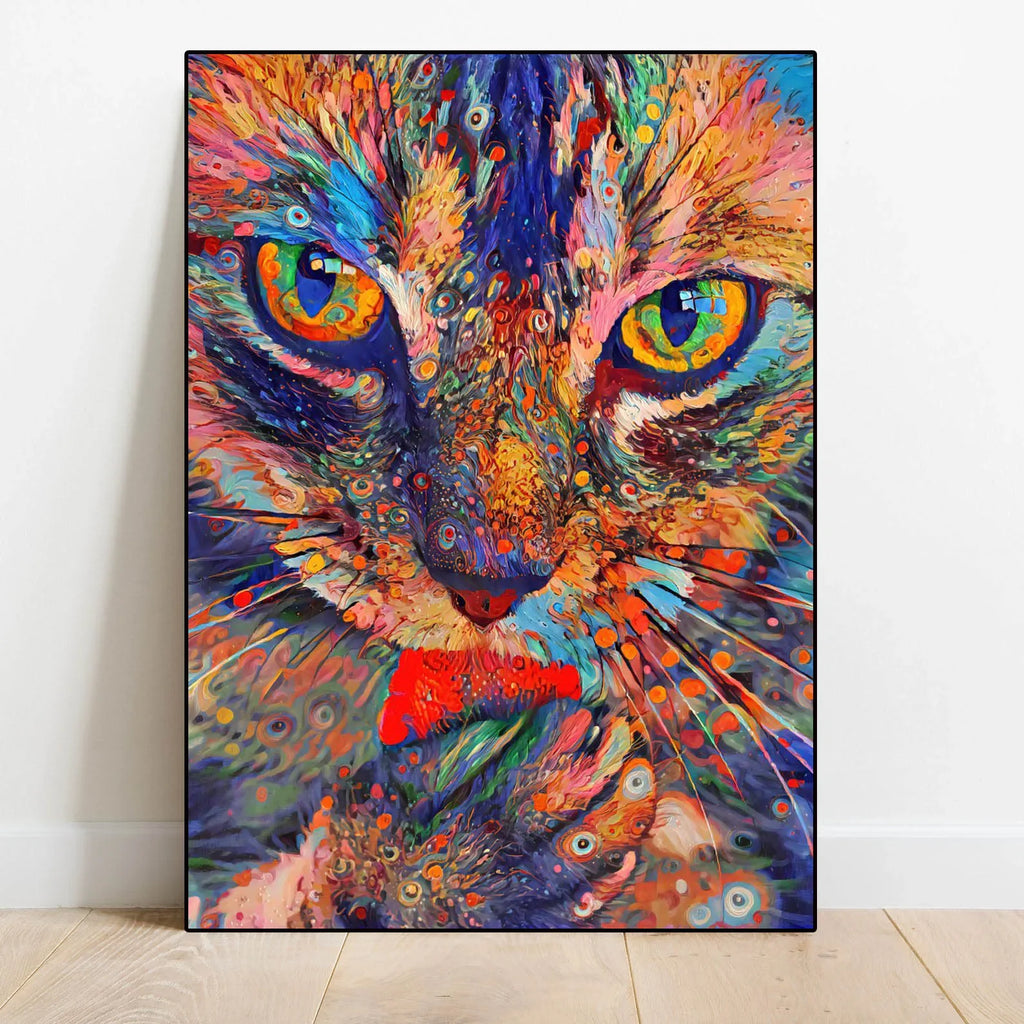 Abstract Animal Canvas Wall Art – Lion Tiger Cat Retro Prints Canvas Wall Art Qst