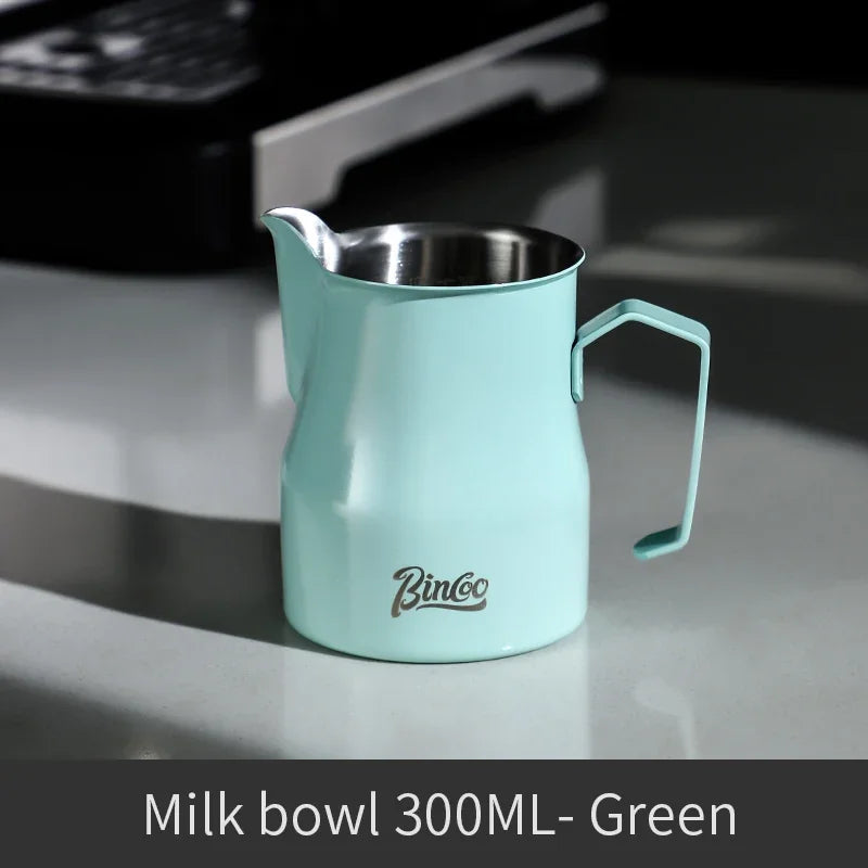 Bincoo Pink Stainless Steel Milk Frothing Pitcher 300/450ml Milk Frothing Pitcher Qst Green 300ml