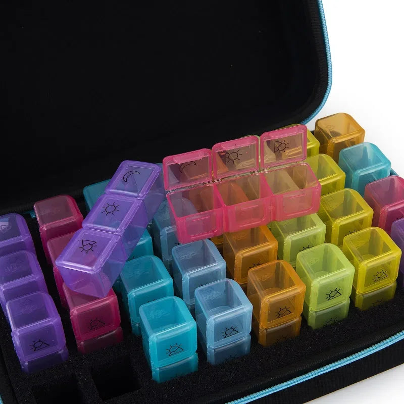 Weekly Pill Organizer 7-Day Large Travel Pill Case 32 Compartments Pill Organizer Qst