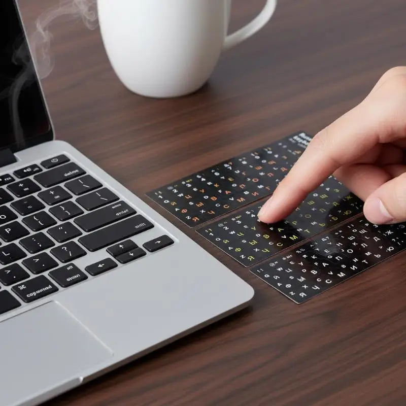 Russian Keyboard Stickers – Waterproof PVC Labels, 5-Sheet Set Keyboard Stickers Qme