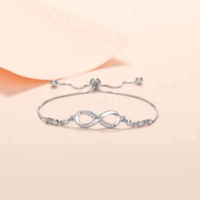Custom 925 Sterling Silver Crystal Bracelet | Women's Y2K Charm Crystal Charm Bracelet Qme