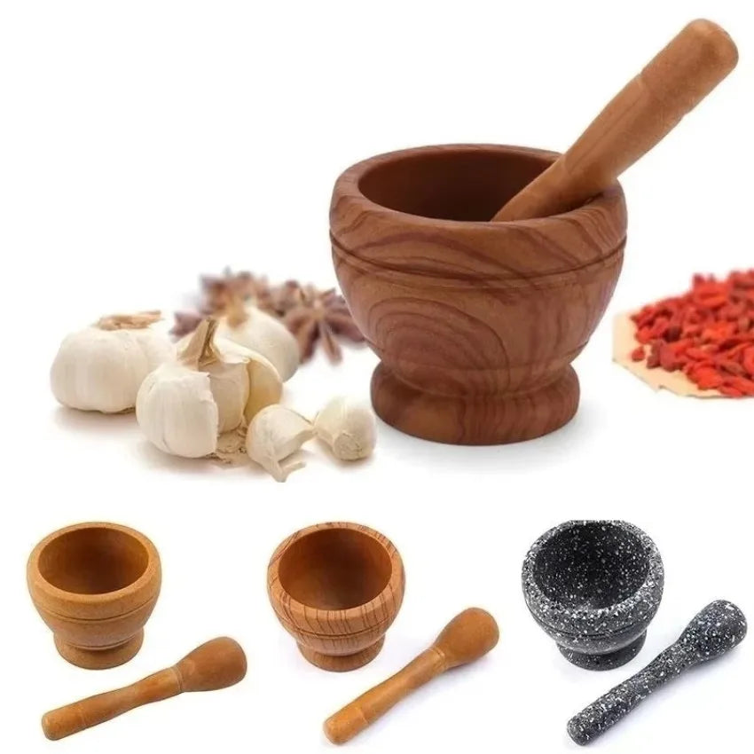 Manual Garlic Crusher Mortar & Pestle Spice Grinder Set Mortar & Pestle Set Qme
