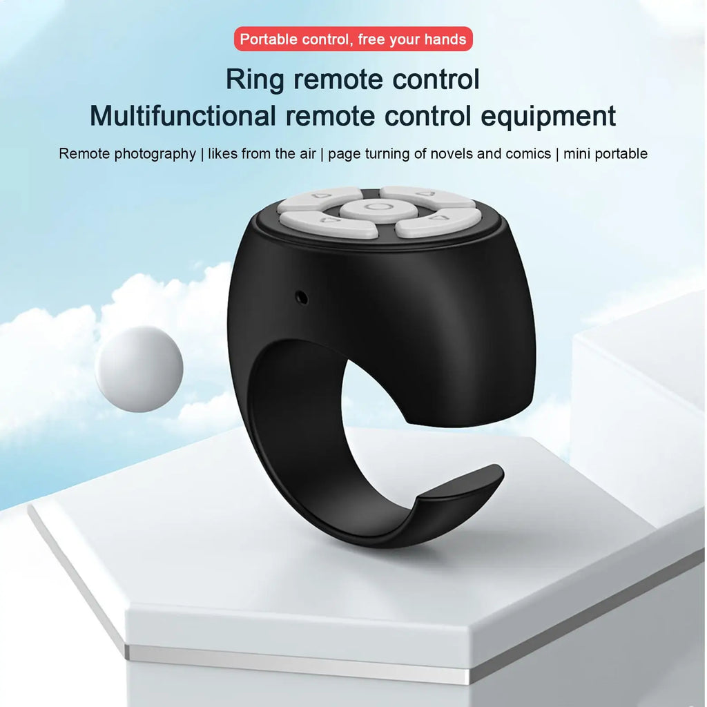 Wireless Selfie Ring Remote Shutter & Finger Scroller Bluetooth Ring Remote Qme