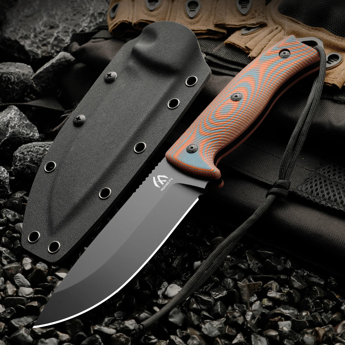 HUANGFU HF035 Outdoor Fixed Blade Knife with Sheath Fixed Blade Knife Qst hf035