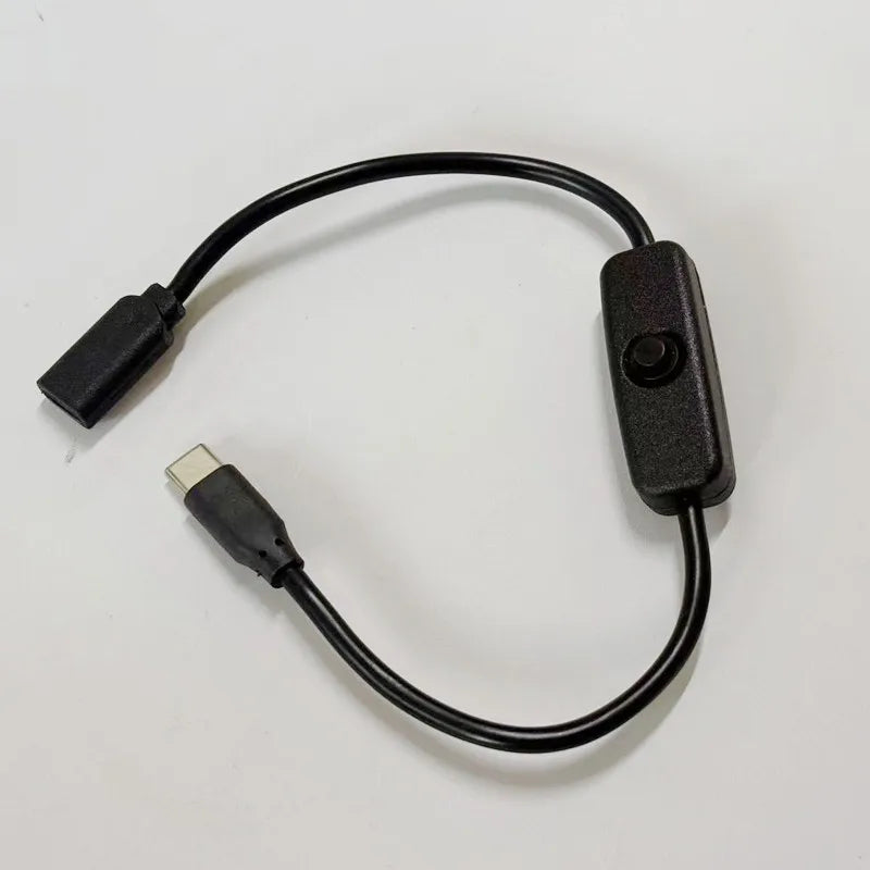 USB Type-C Power Cable with Inline Switch for Raspberry Pi 4 USB Switch Cable Qme