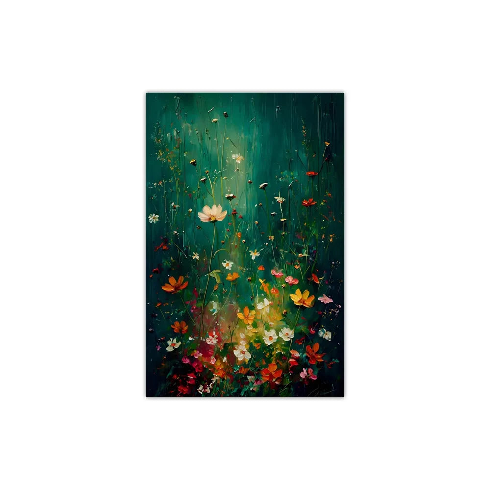 Wildflower Canvas Wall Art – Vintage Floral Farmhouse Decor Print Canvas Wall Art Qst MD05461 20x30cm Unframed