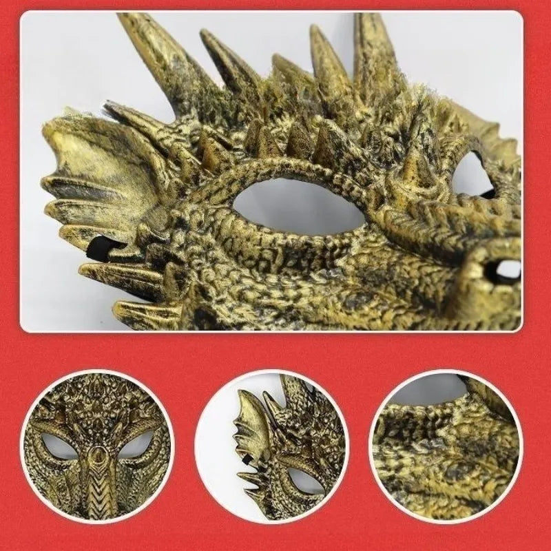 Dragon Full Face Cosplay Mask – Halloween Horror Animal Mask Costume Face Mask Qme
