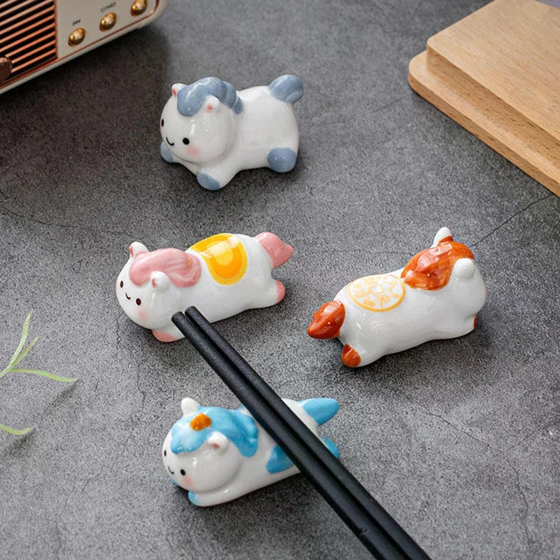 Ceramic Horse Chopstick Rest – Spoon Fork Knife Stand Chopstick Rest Qme
