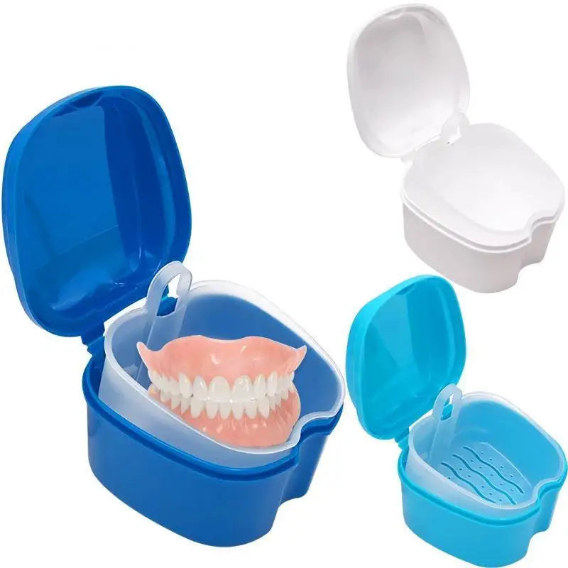 Portable Denture Storage Box with Leak-Proof Hanging Net Denture Storage Case Qme