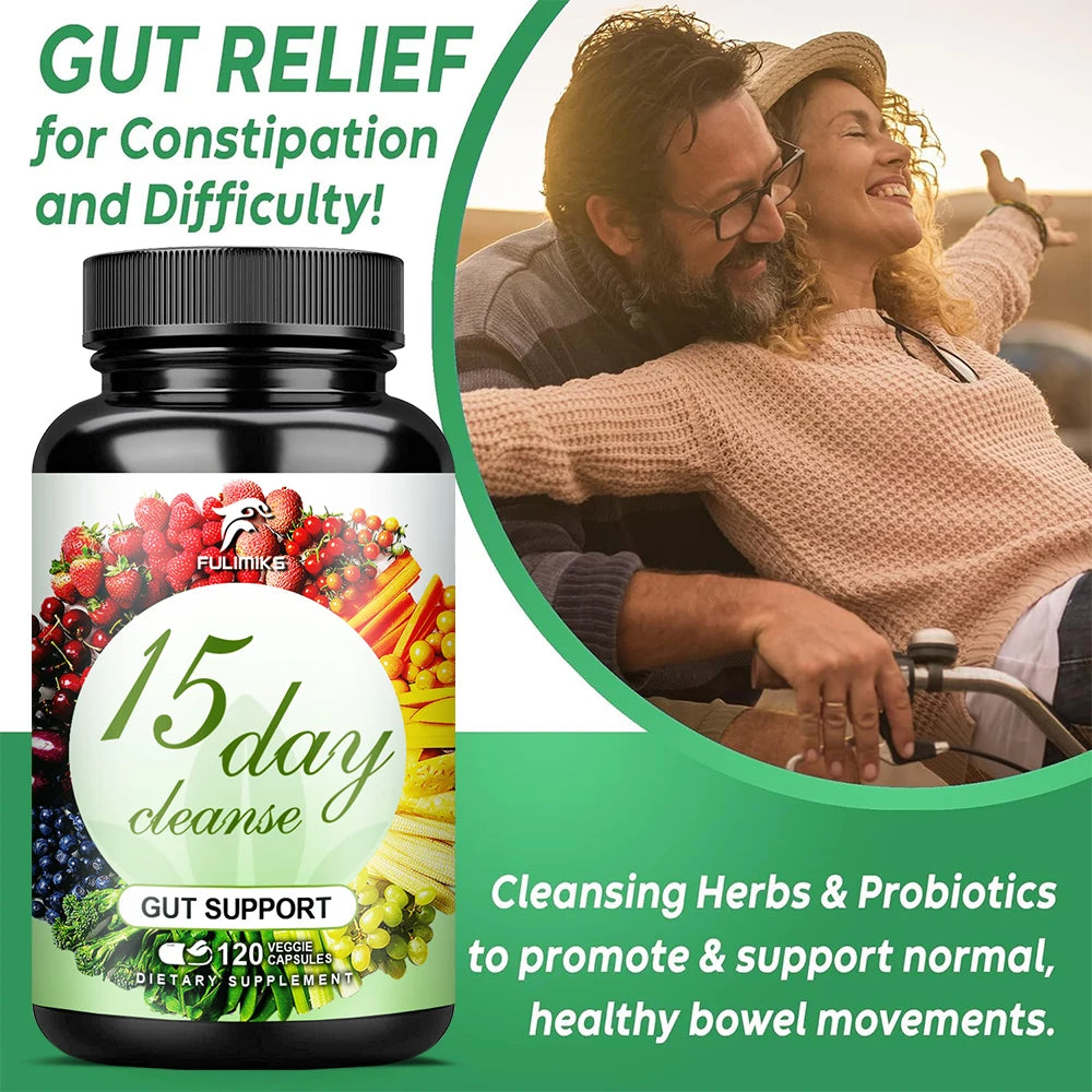 Fulimiks 15-Day Cleanse Capsules – Probiotics & Gut Health (10 Pk) Digestive Supplement Qst