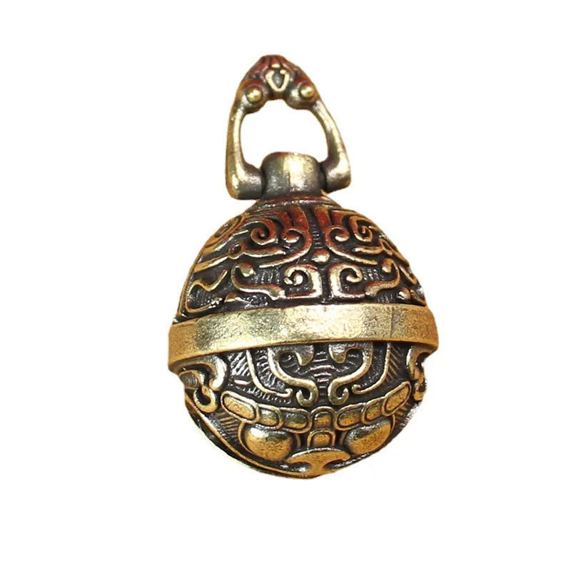 Vintage Brass Copper Gluttonous Taotie Keychain Pendant Keychain Pendant Qme Default Title