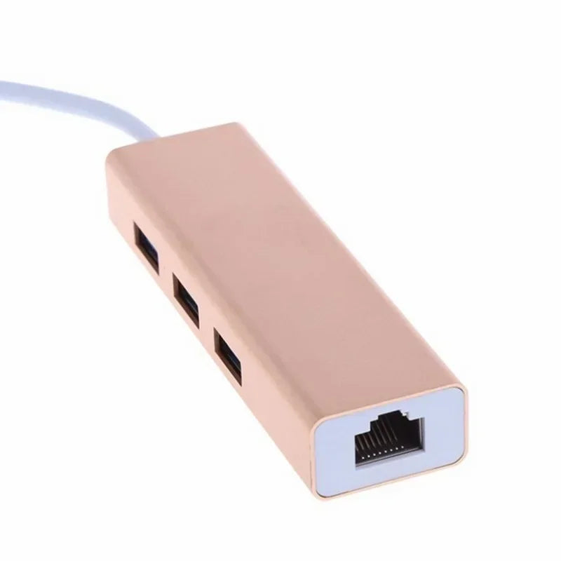 USB-C Gigabit Ethernet RJ45 LAN Adapter + USB 3.0 Hub USB-C Network Adapter Qme