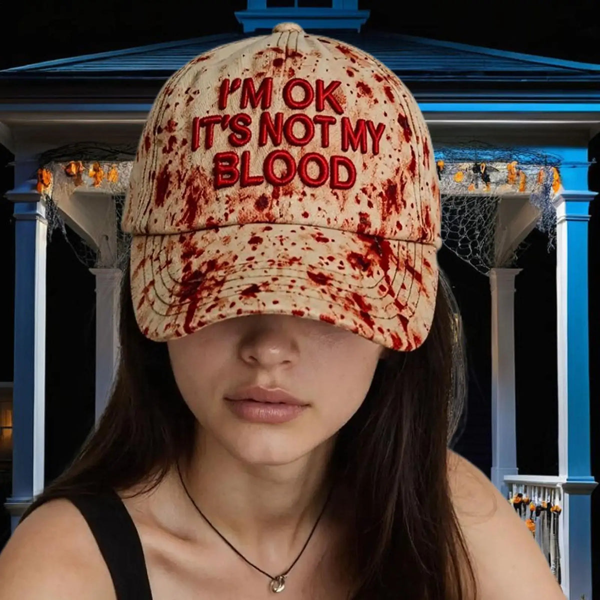 Spooky Halloween Baseball Hat – Unisex Vampire Cosplay Cap Halloween Costume Hat Qme