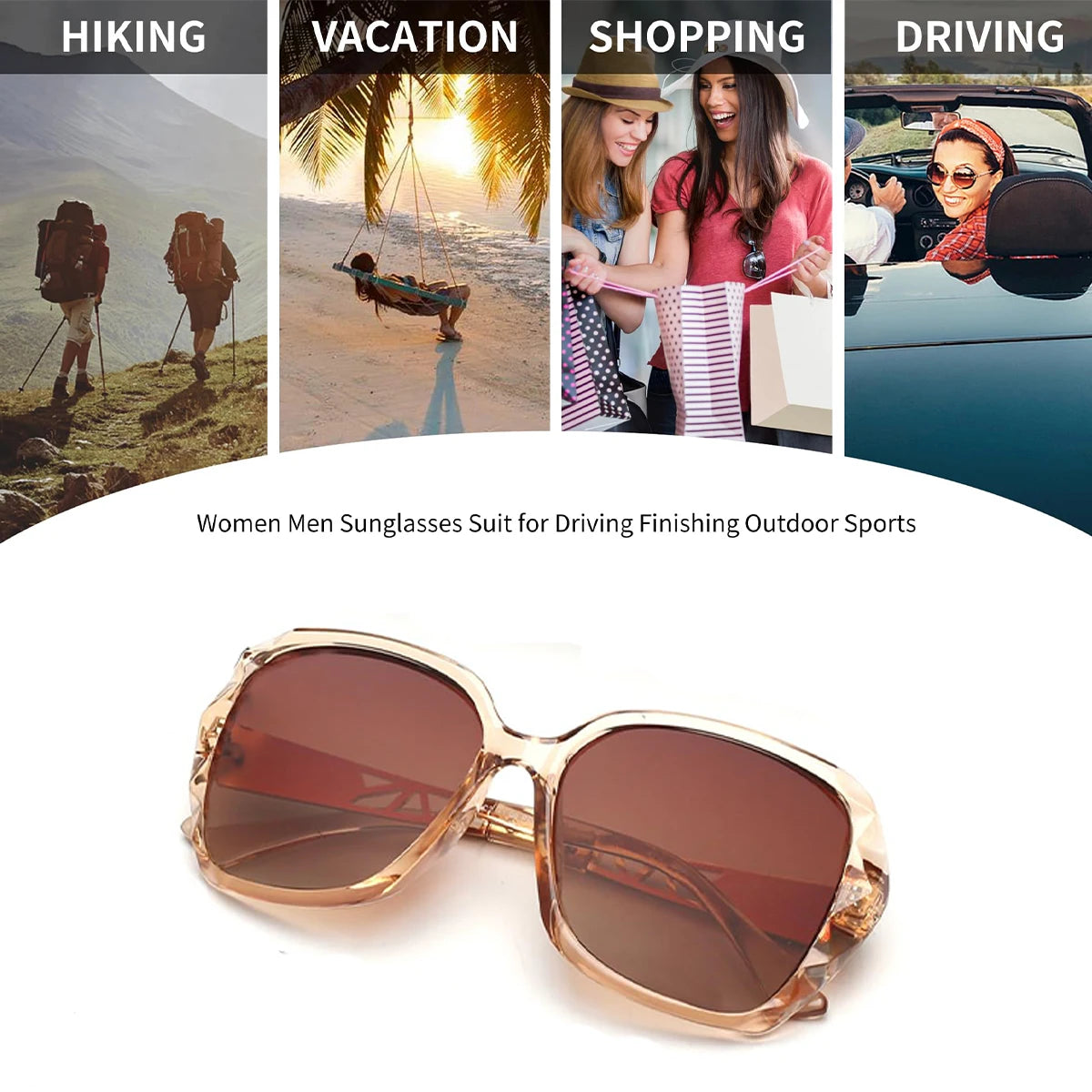 VOPHA Women's UV400 Diamond Square Sunglasses S02 Fashion Sunglasses Qst