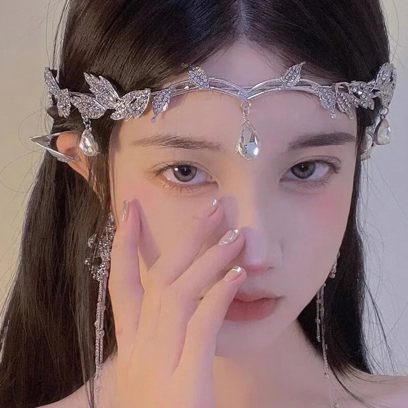 Elf Crown Headband | Heart-Shaped Ethnic Party Accessory Costume Headband Qme