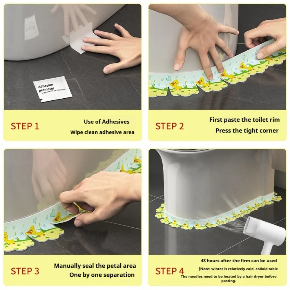 Self-Adhesive Waterproof Bathroom Sealing Tape 1.5m PVC Caulk Strip Waterproof Sealing Tape Qme