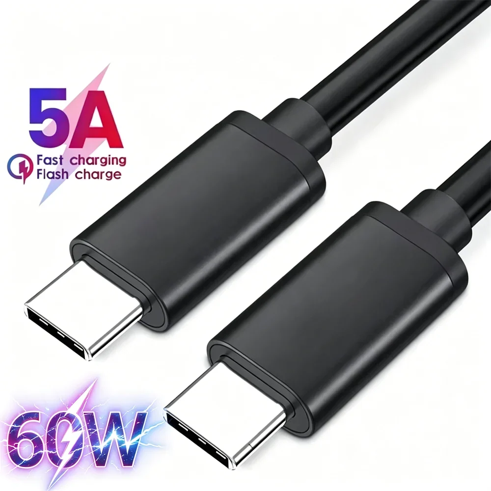 60W USB-C Fast Charging Cable PD 3.0 Quick Charge | 3m USB-C Charging Cable Qme