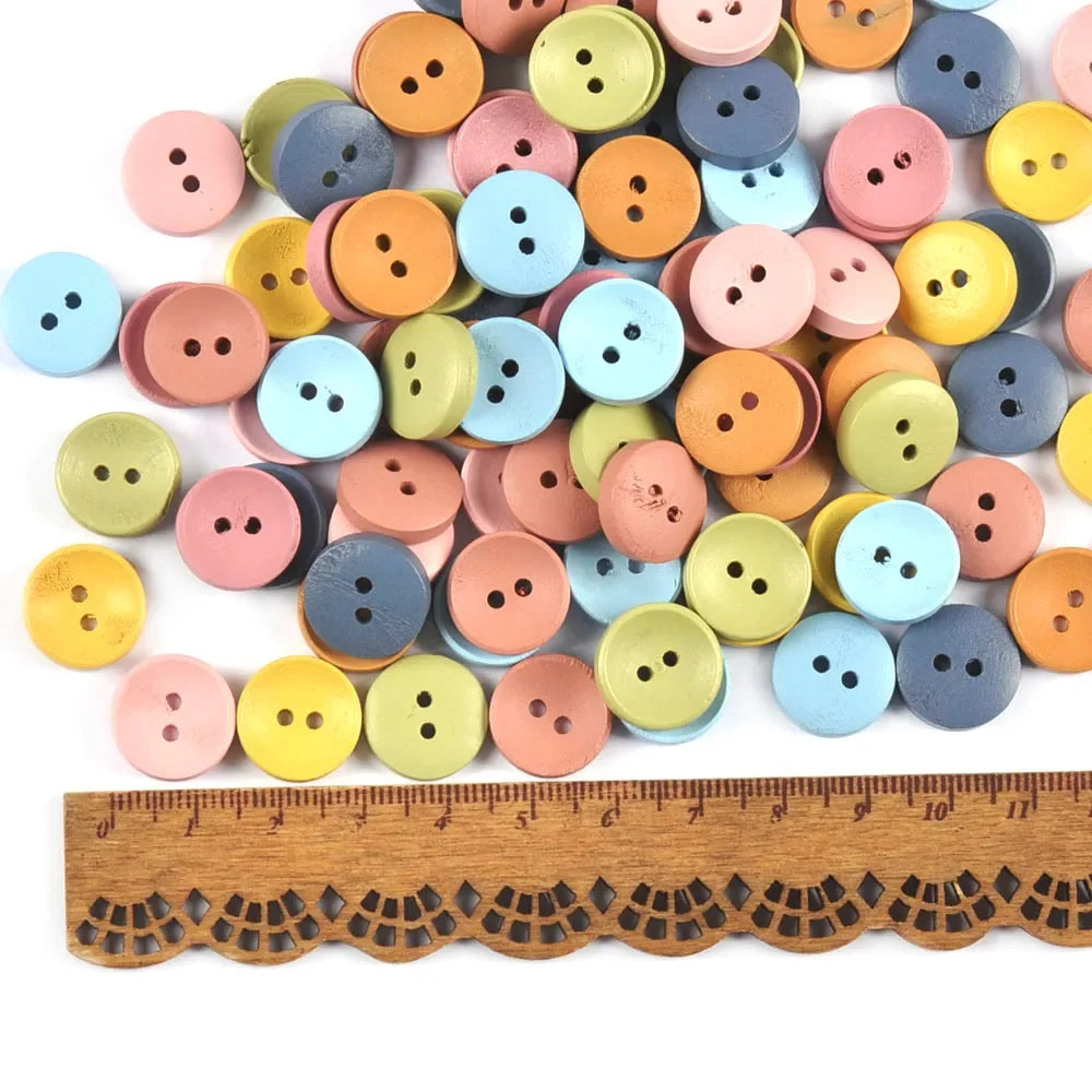 Mixed Round Wooden Buttons – Sewing, Scrapbook & DIY Crafts Wooden Craft Buttons Qme