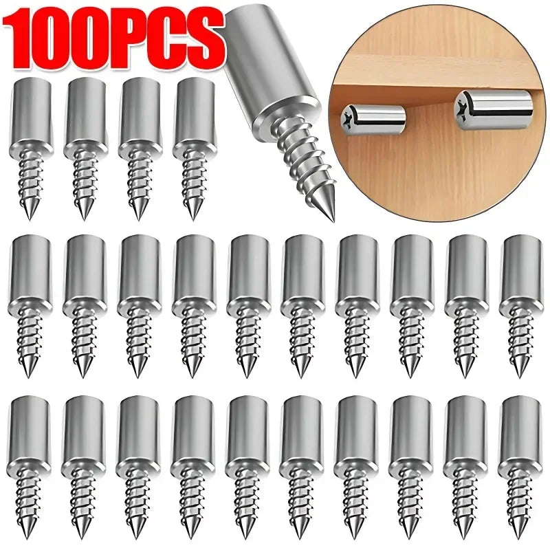 100-Pack Self-Tapping Shelf Bracket Screws | Wardrobe Holders Shelf Support Screws Qme