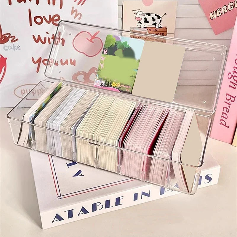 Kpop Photocard Storage Box – Transparent Card Case Organizer Photocard Storage Box Qme
