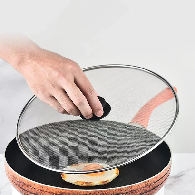 Splatter Screen Oil Splash Guard Lid for Frying Pans | Qme Splatter Screen Lid Qme