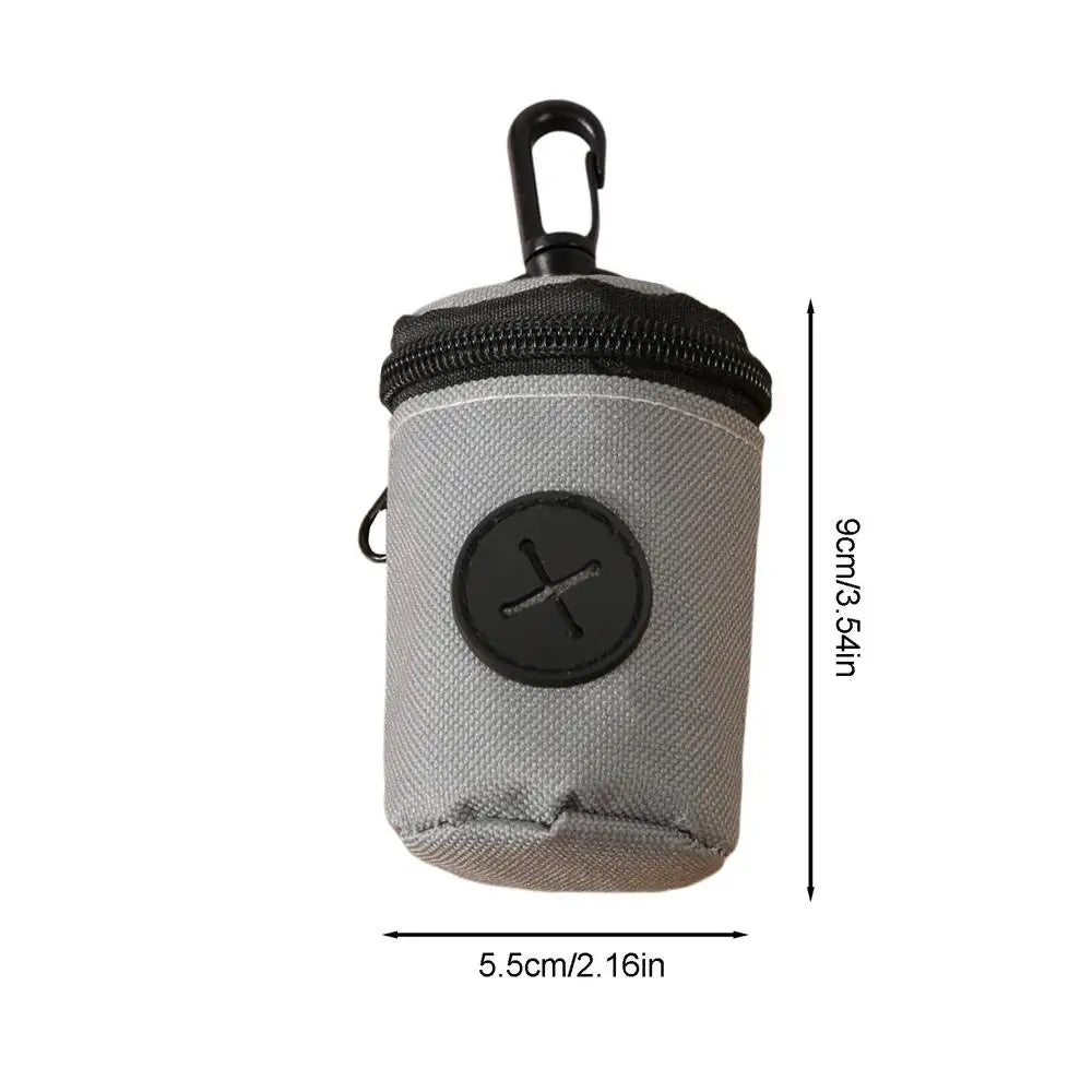 Dog Poop Bag Holder Zipper Clip Pouch & Dispenser Poop Bag Dispenser Qme Gray