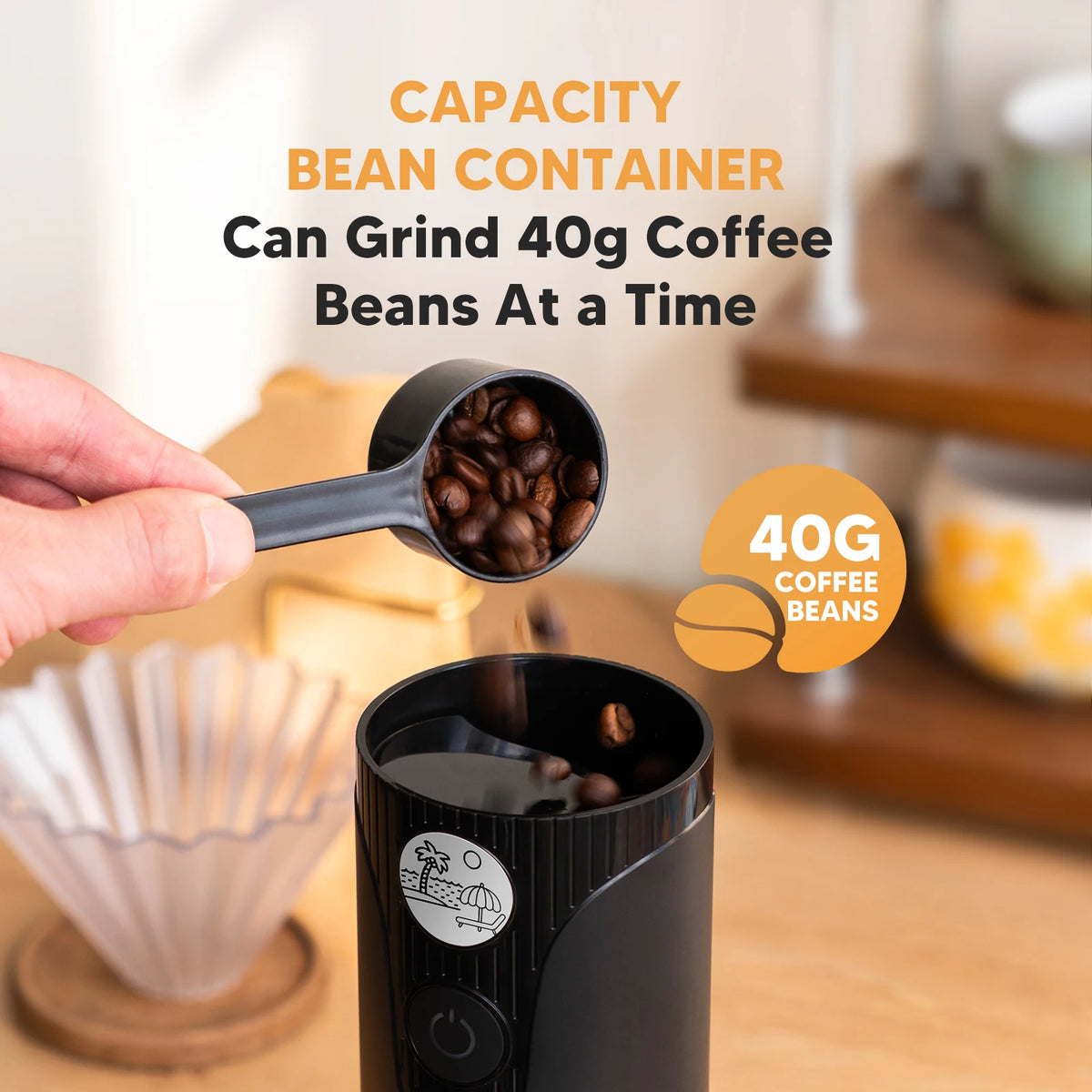 Portable Rechargeable Electric Coffee Grinder – Ceramic Burr Coffee Burr Grinder Qst