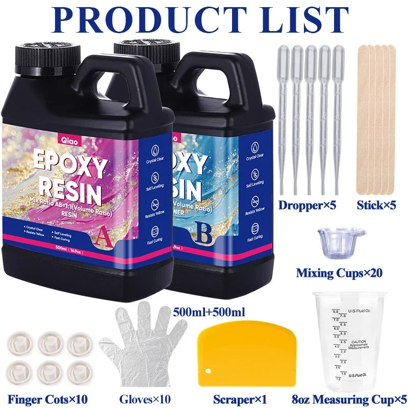 High Gloss 1:1 Epoxy Resin Kit – Fast Curing & Heat Resistant Epoxy Resin Kit Qme