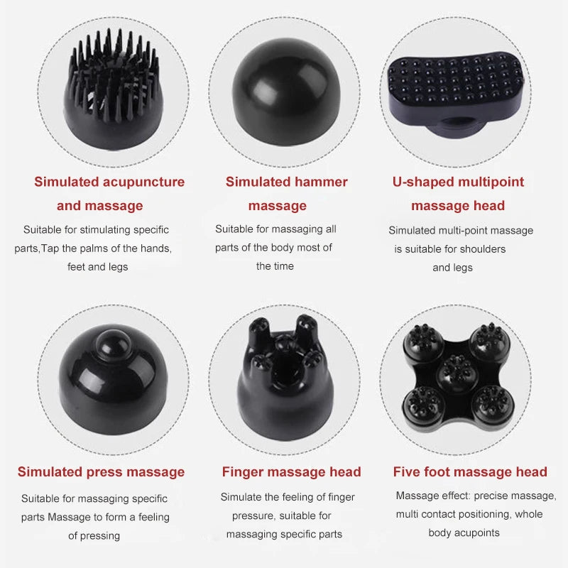 Electric Dolphin Percussion Massager – 6 Heads, Full Body Percussion Handheld Massager Qst