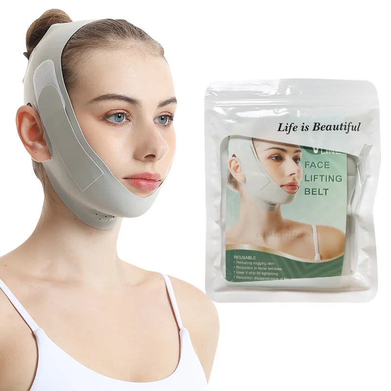 V Line Face Slimming Bandage – Chin & Cheek Lifting Strap Facial Shaping Bandage Qme
