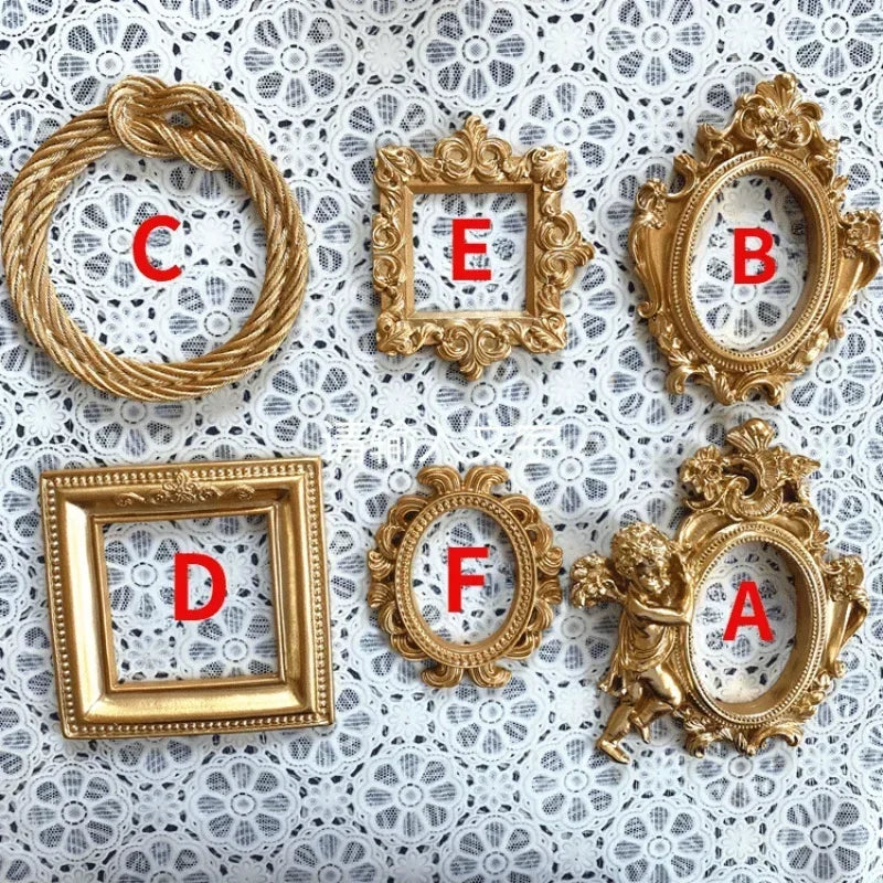 Retro Resin Mini Angel Oval Photo Frame | 6 Colors Decorative Photo Frame Qme