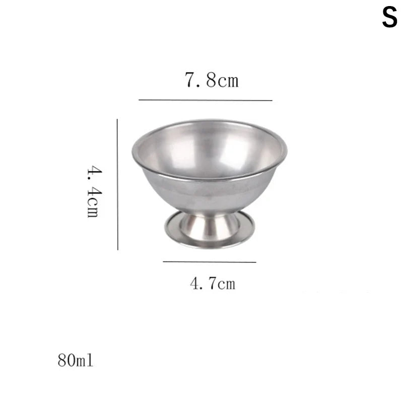 Stainless Steel Ice Cream Cup & Dessert Bowl – S, M, L Stainless Steel Bowl Qme S