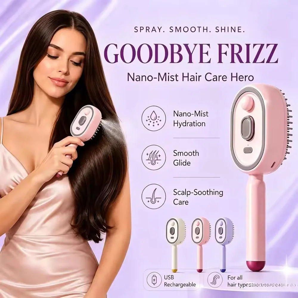 Red Light Spray Massage Comb – 3-in-1 Electric Hair Brush Electric Hair Brush Qst