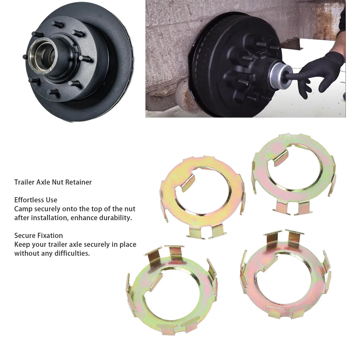 4-Pack Trailer Spindle Nut Retainer – EZ-Lube Dexter 2–8K Axle Trailer Axle Hardware Qme